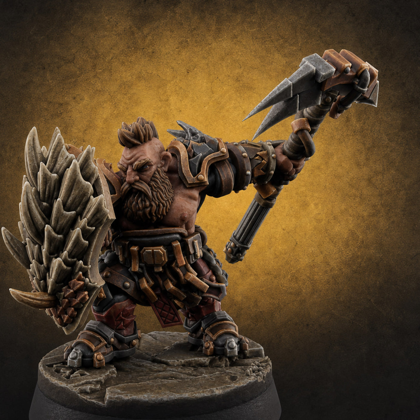 Smouldering Fire Dwarf Fighters H Miniature for Dungeons and Dragons, Pathfinder or other TTRPGs