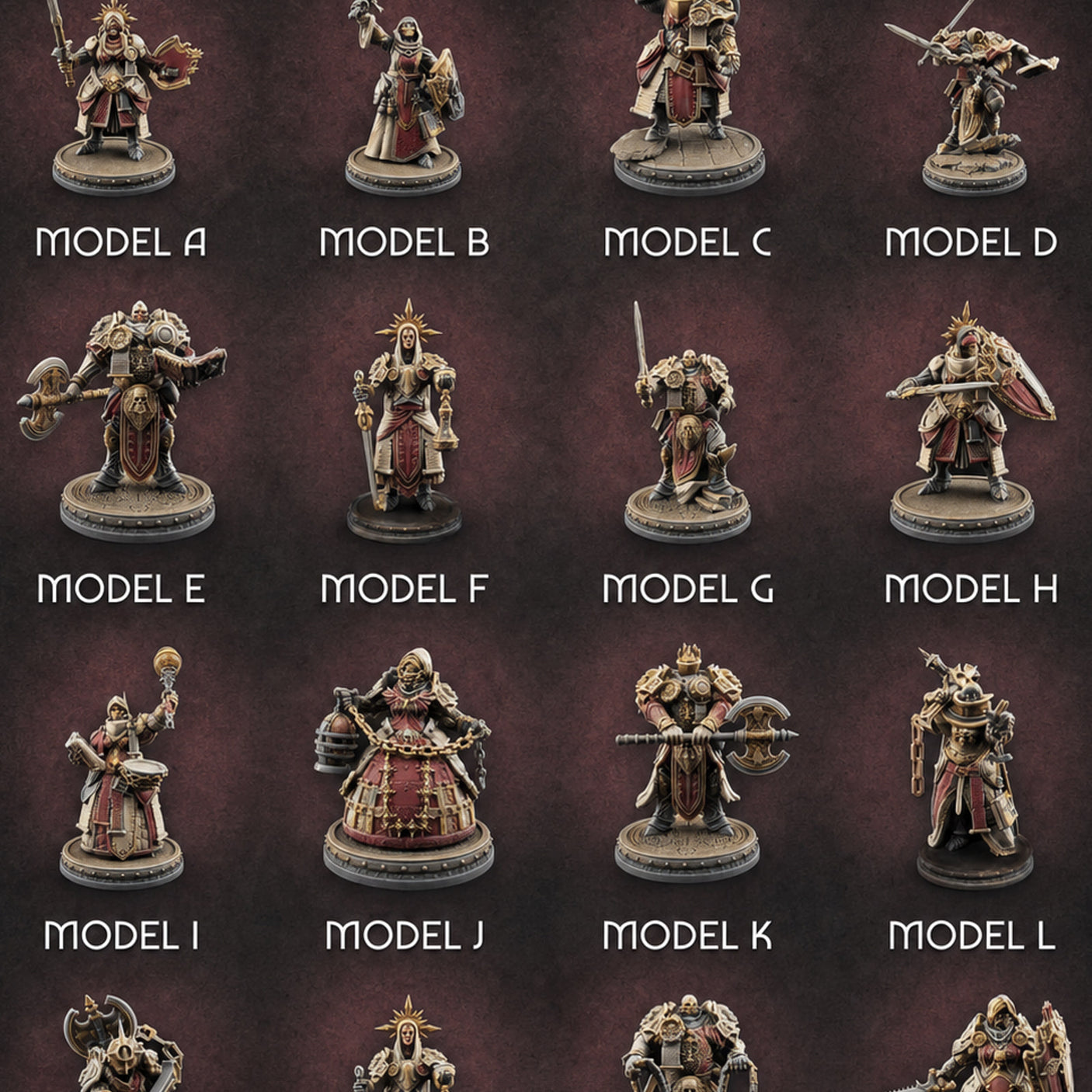 The Unseeing Holy Paladin Order — painted concept preview (miniature supplied unpainted)
