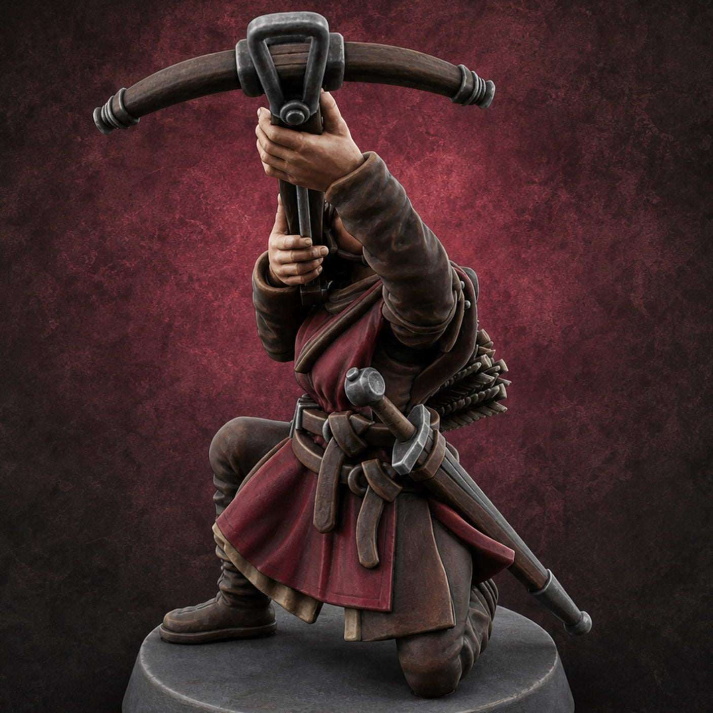 Shouldering The Load Human Crossbowwomen H — painted concept preview (miniature supplied unpainted)
