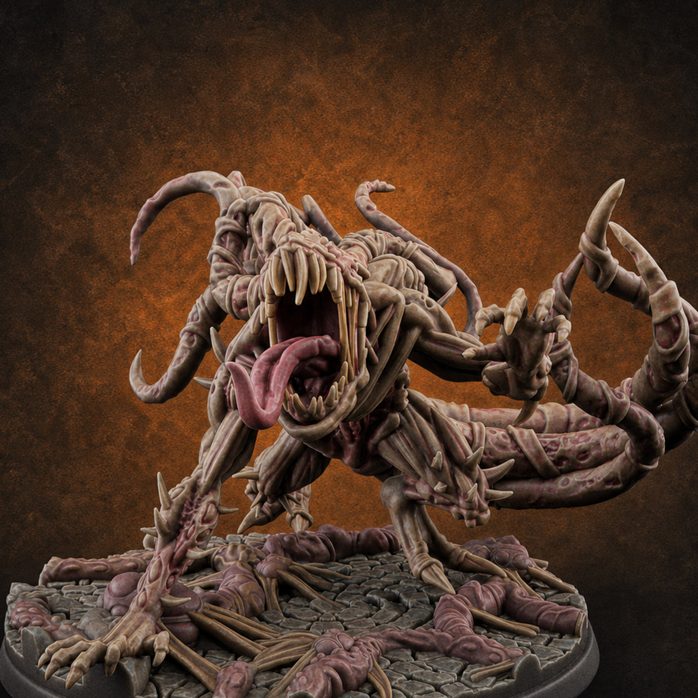 Tentacles Writhing Grell Lurkers B — painted concept preview (miniature supplied unpainted)