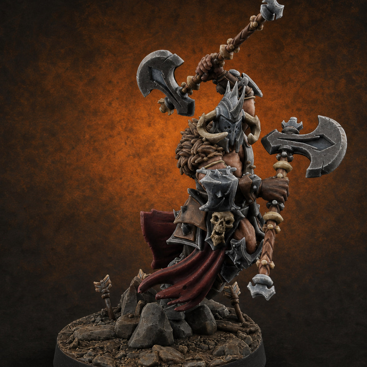 Axe Held High Ornate Human Warlords D — painted concept preview (miniature supplied unpainted)
