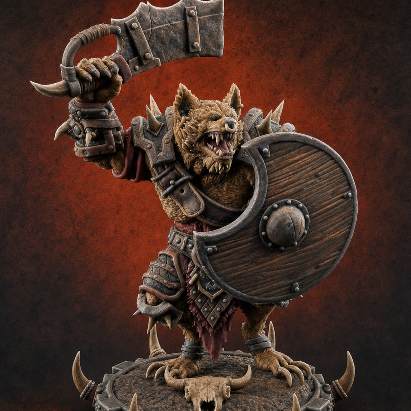 The Bloodhowl Gnolls G — painted concept preview (miniature supplied unpainted)