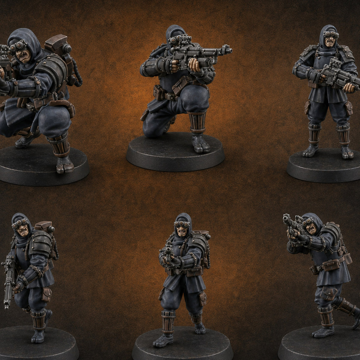 Weird War Japanese Ninja Riflemen Miniature for Dungeons and Dragons, Pathfinder or other TTRPGs