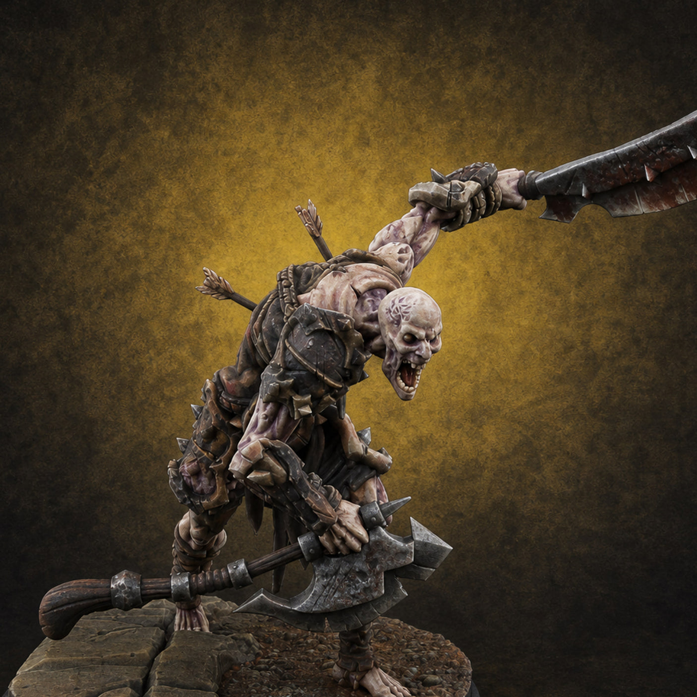 Axes Held High Ghoul Warriors B — painted concept preview (miniature supplied unpainted)