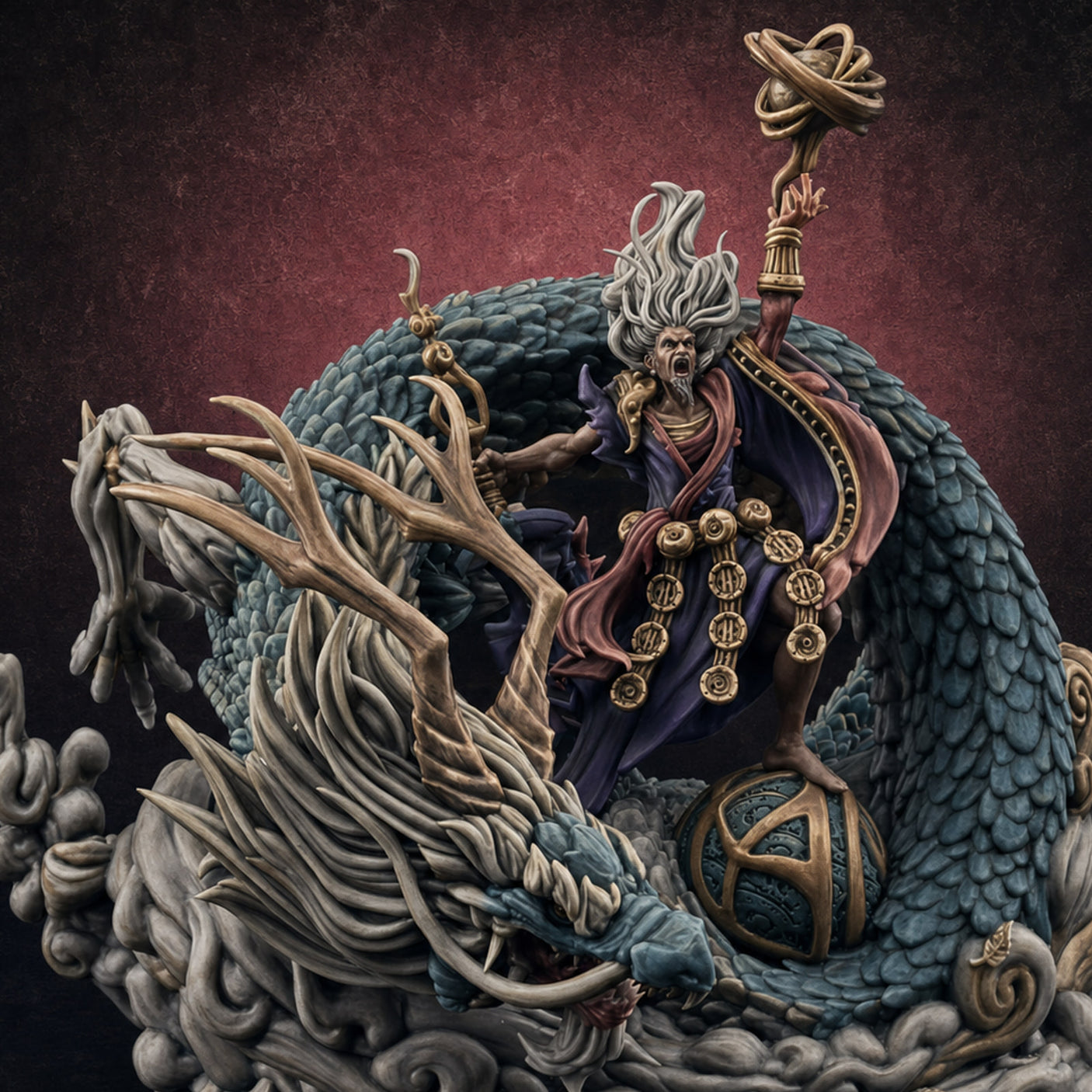 Wand Wielding Dragon Taming Sorcerer — painted concept preview (miniature supplied unpainted)