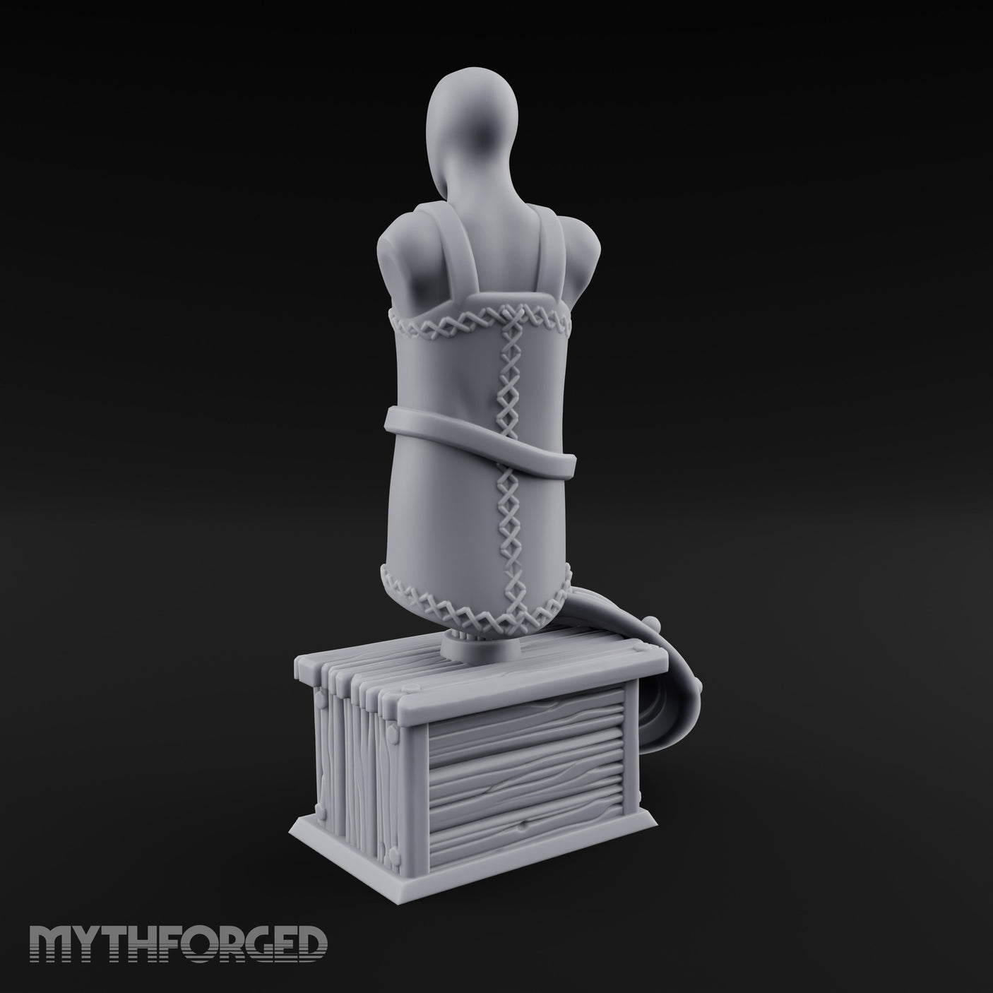 Apron-Draped Shield-Leaned Tailor's Mannequin Display Stand gallery 6