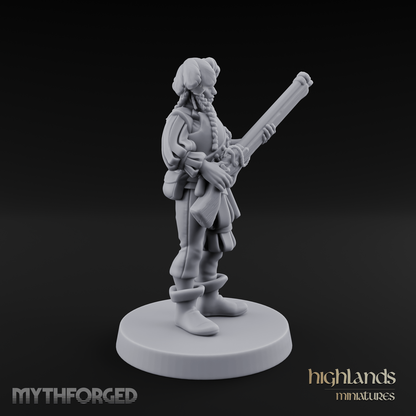 Musket Shouldered Dapper Human Musketeer Miniature for Dungeons and Dragons, Pathfinder or other TTRPGs