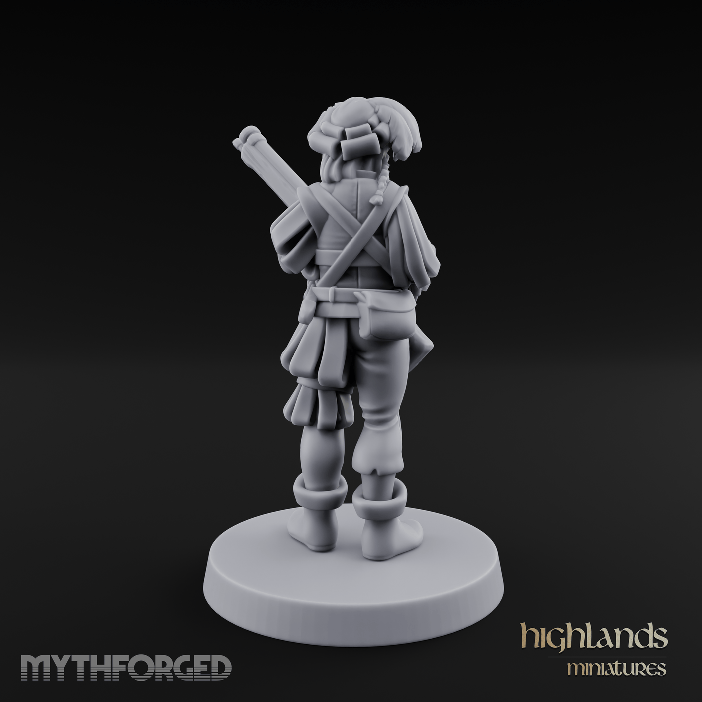 Musket Shouldered Dapper Human Musketeer Miniature for Dungeons and Dragons, Pathfinder or other TTRPGs