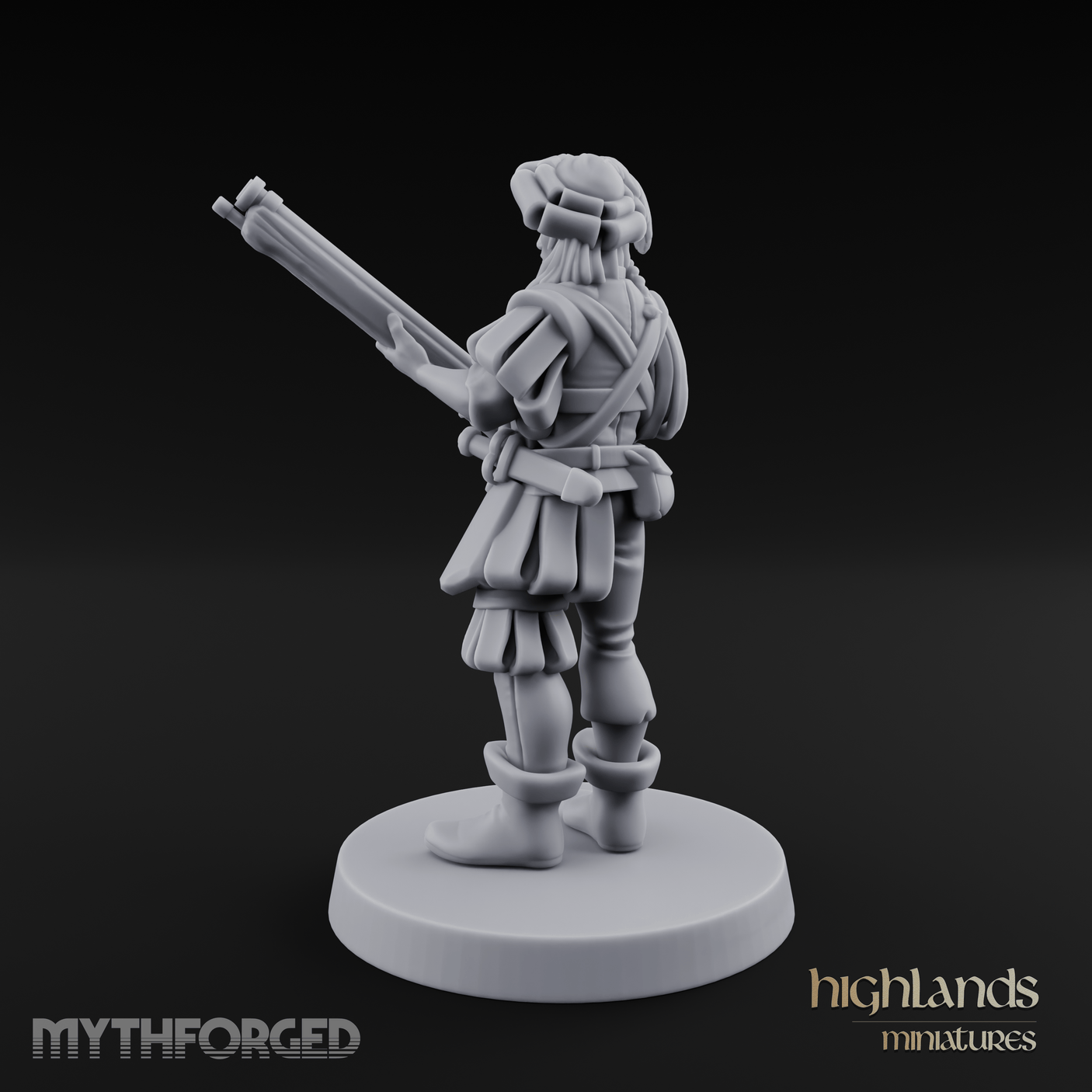 Musket Shouldered Dapper Human Musketeer Miniature for Dungeons and Dragons, Pathfinder or other TTRPGs