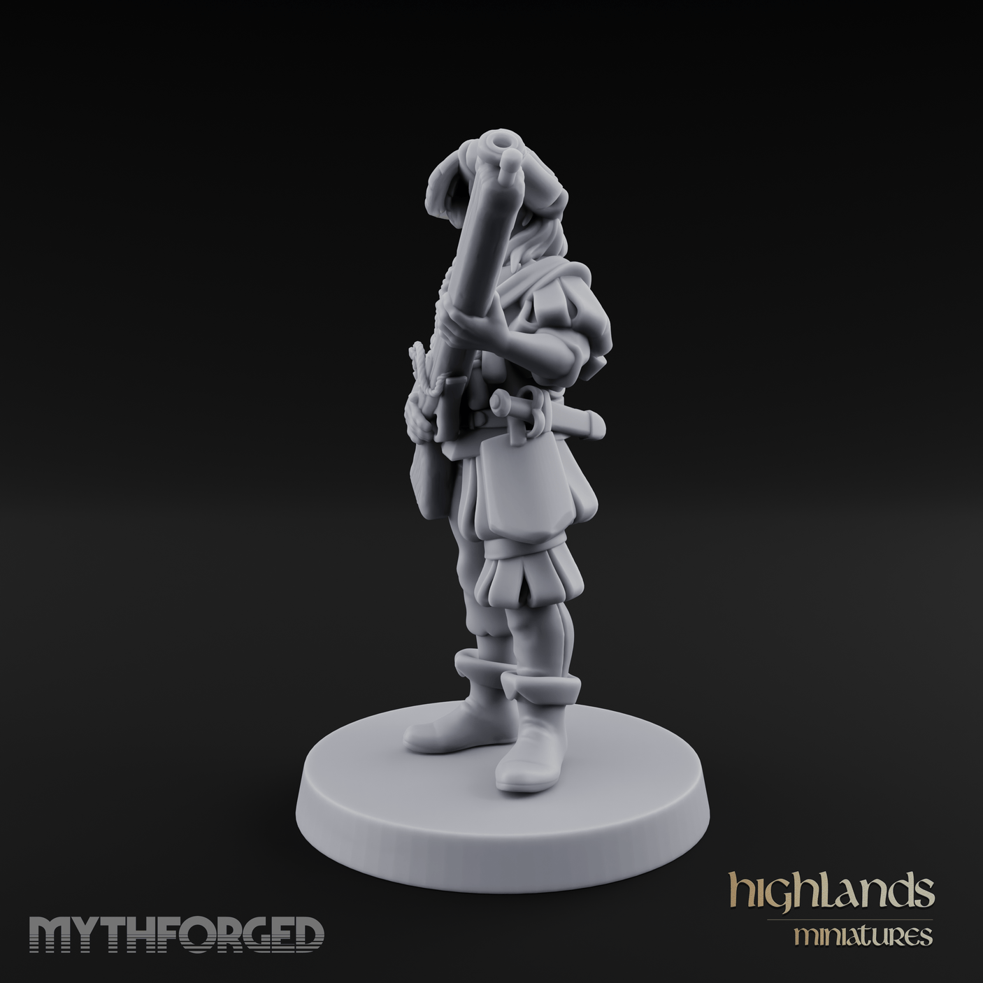 Musket Shouldered Dapper Human Musketeer Miniature for Dungeons and Dragons, Pathfinder or other TTRPGs