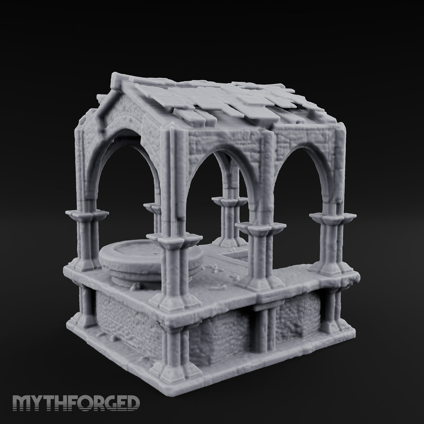 Arch-Framed Stair-Risen Shrine Altar Ruins Miniature for Dungeons and Dragons, Pathfinder or other TTRPGs