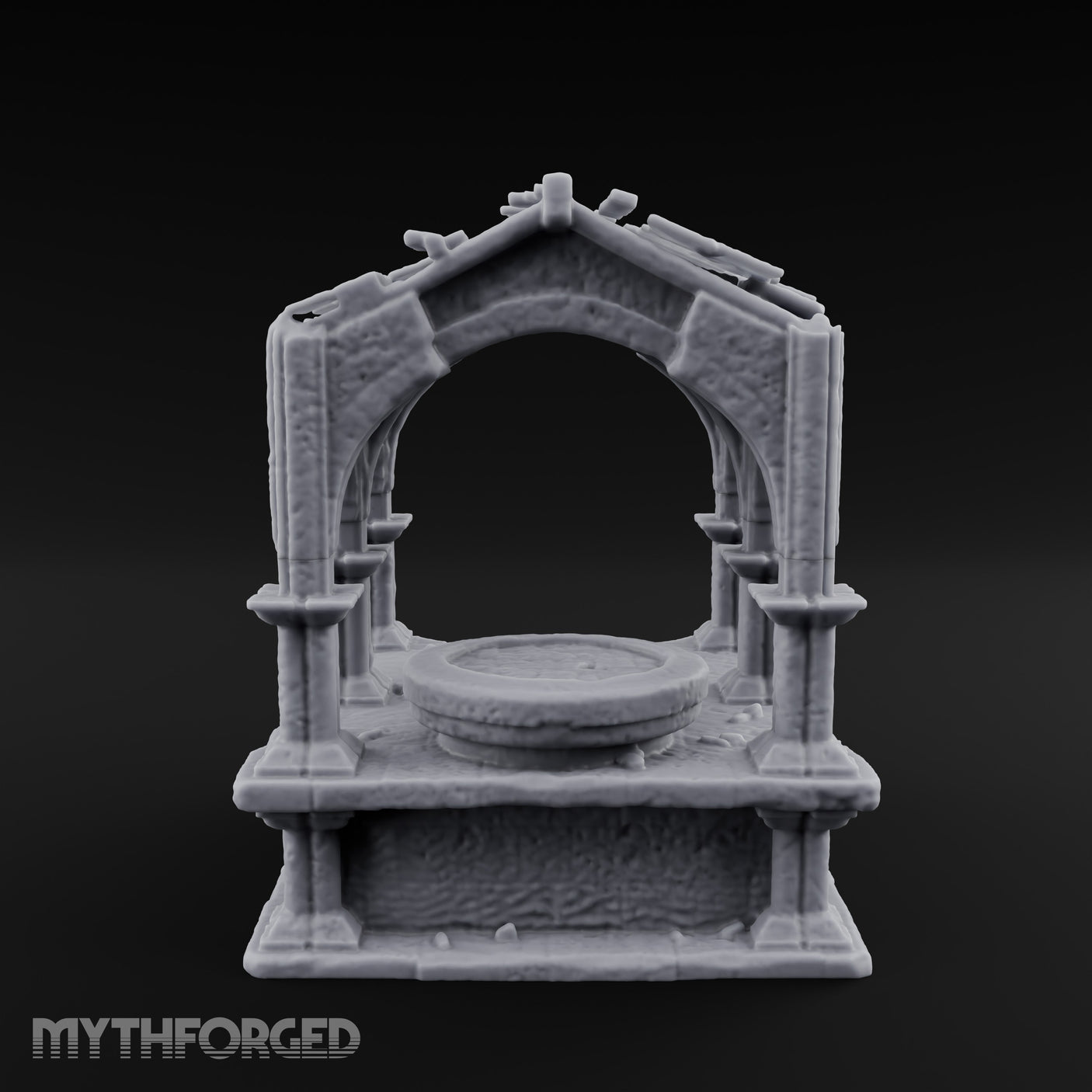 Arch-Framed Stair-Risen Shrine Altar Ruins Miniature for Dungeons and Dragons, Pathfinder or other TTRPGs
