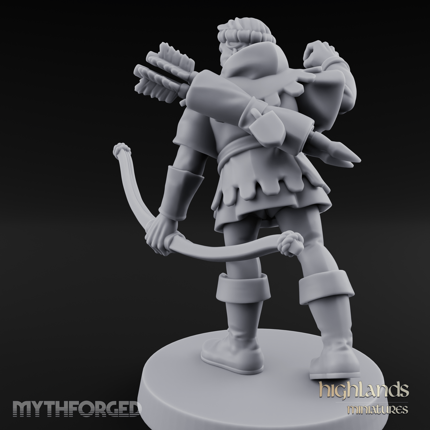 Miffed Human Archer Miniature for Dungeons and Dragons, Pathfinder or other TTRPGs