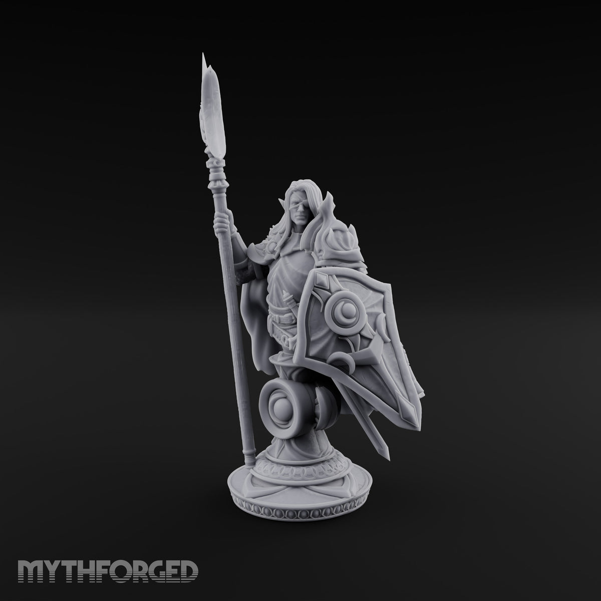Waxing Defiant Drow Lunar Knight Bust
