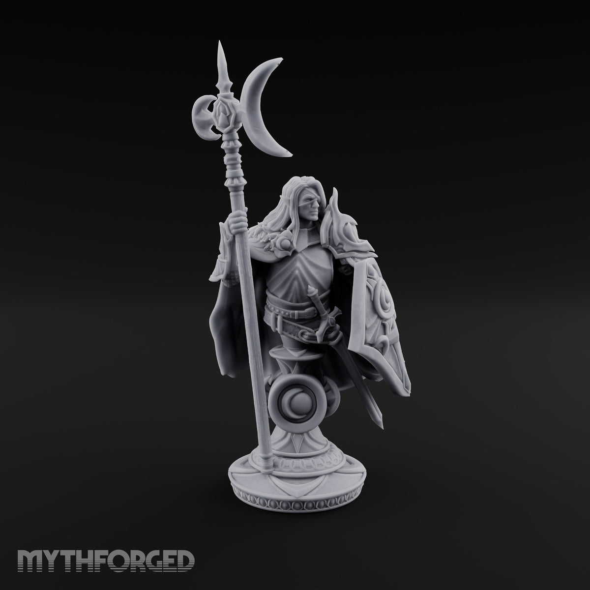 Waxing Defiant Drow Lunar Knight Bust