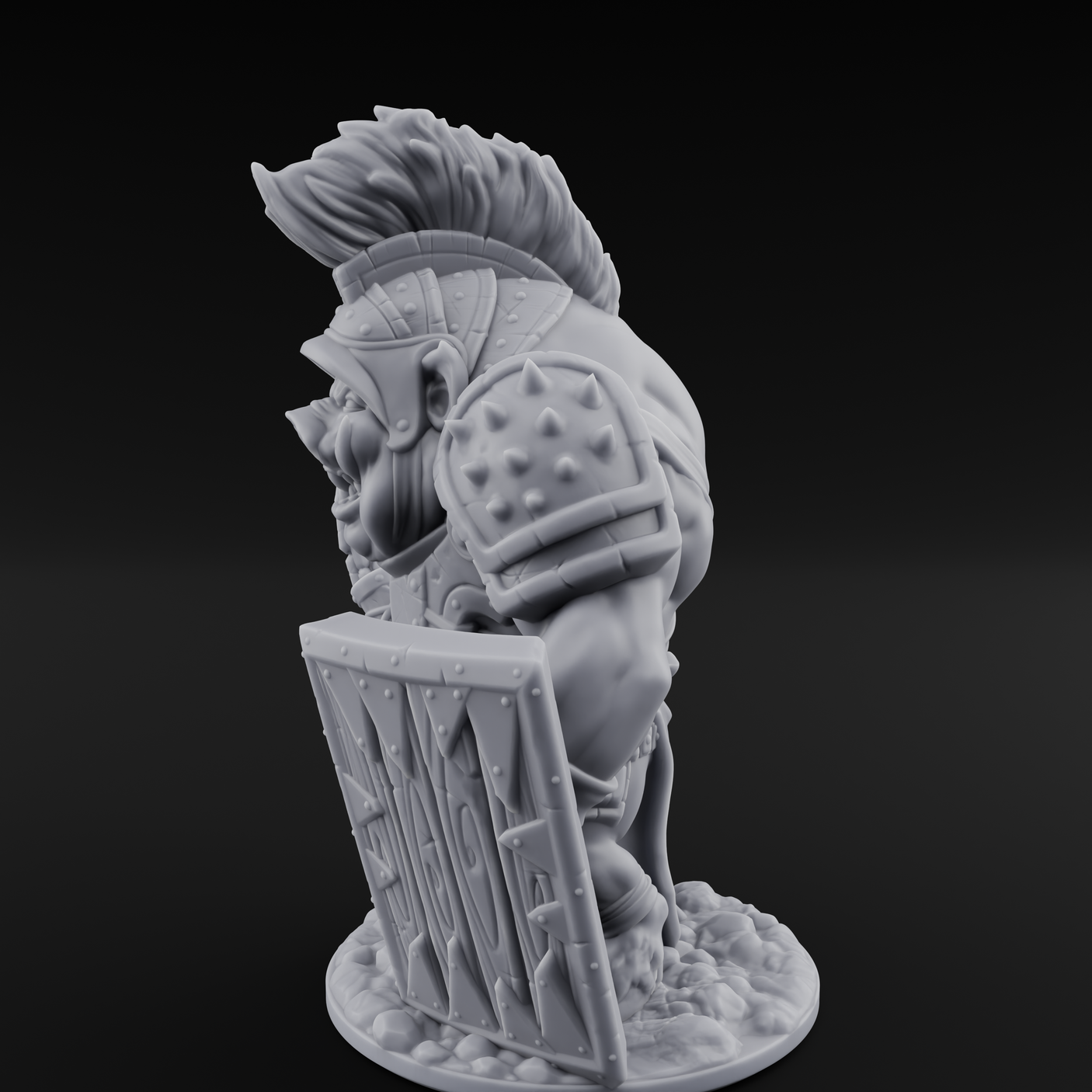 Triple Flail Swinging Boarman Gladiator Miniature for Dungeons and Dragons, Pathfinder or other TTRPGs
