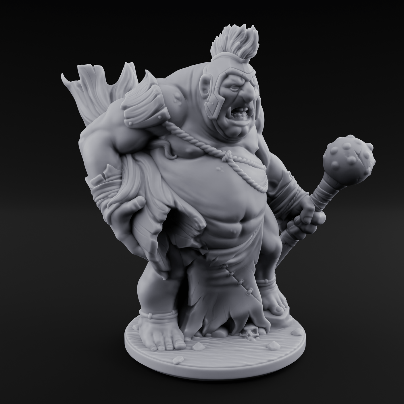 Snack Hauling Ogre Brute Miniature for Dungeons and Dragons, Pathfinder or other TTRPGs