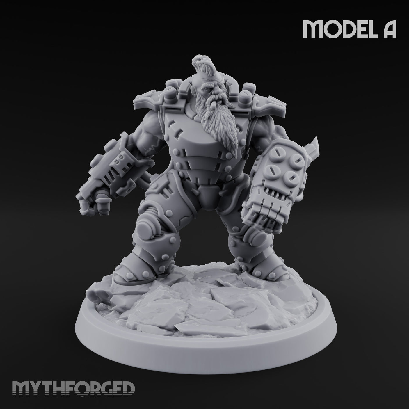 Armour Clad Brawling Dwarf Breaker A Miniature for Dungeons and Dragons, Pathfinder or other TTRPGs