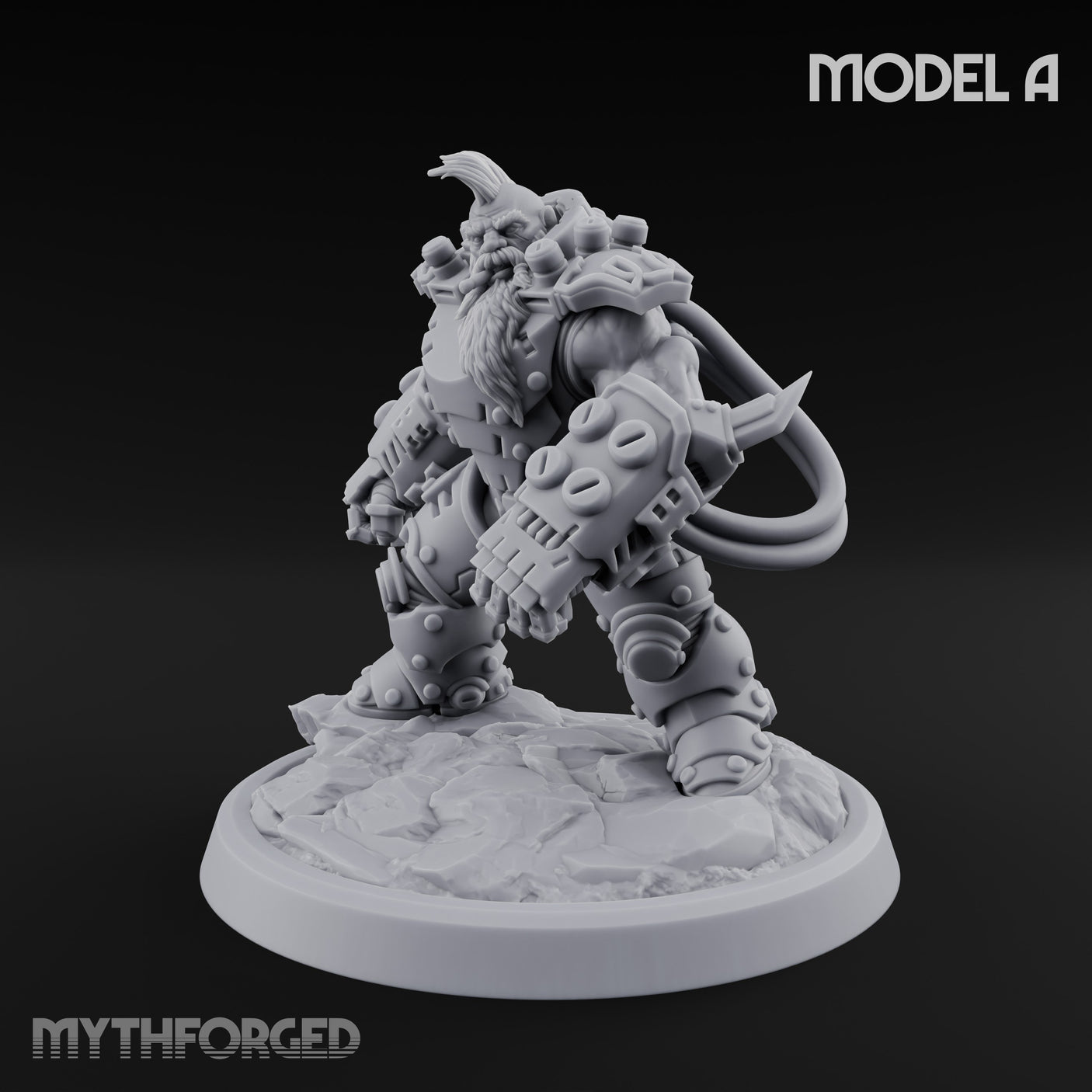 Armour Clad Brawling Dwarf Breaker A Miniature for Dungeons and Dragons, Pathfinder or other TTRPGs