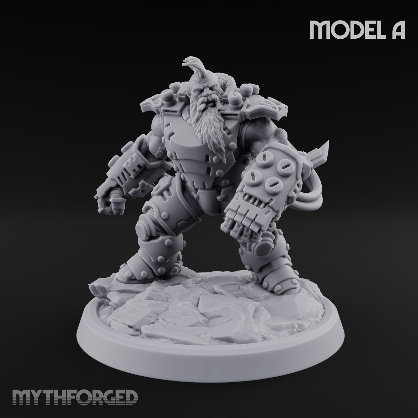 Armour Clad Brawling Dwarf Breaker A Miniature for Dungeons and Dragons, Pathfinder or other TTRPGs