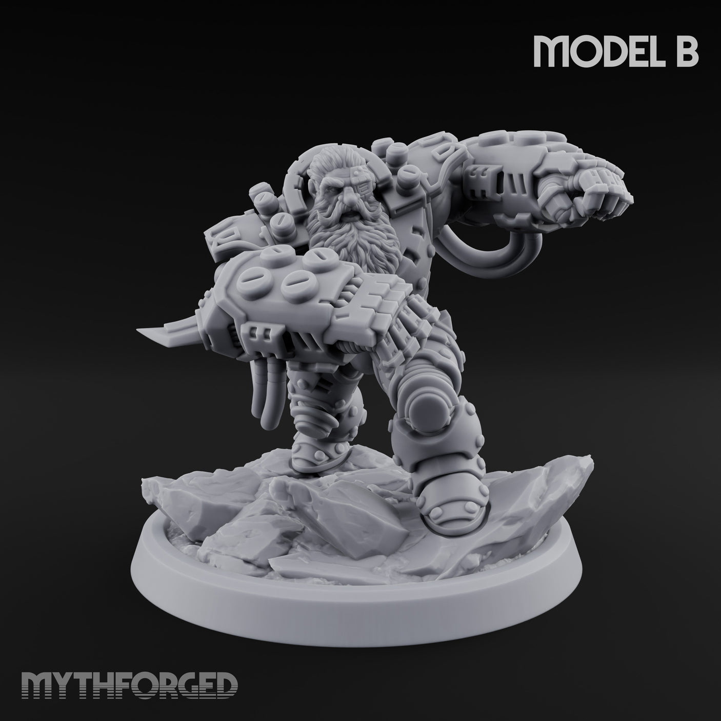 Armour Clad Brawling Dwarf Breaker B Miniature for Dungeons and Dragons, Pathfinder or other TTRPGs