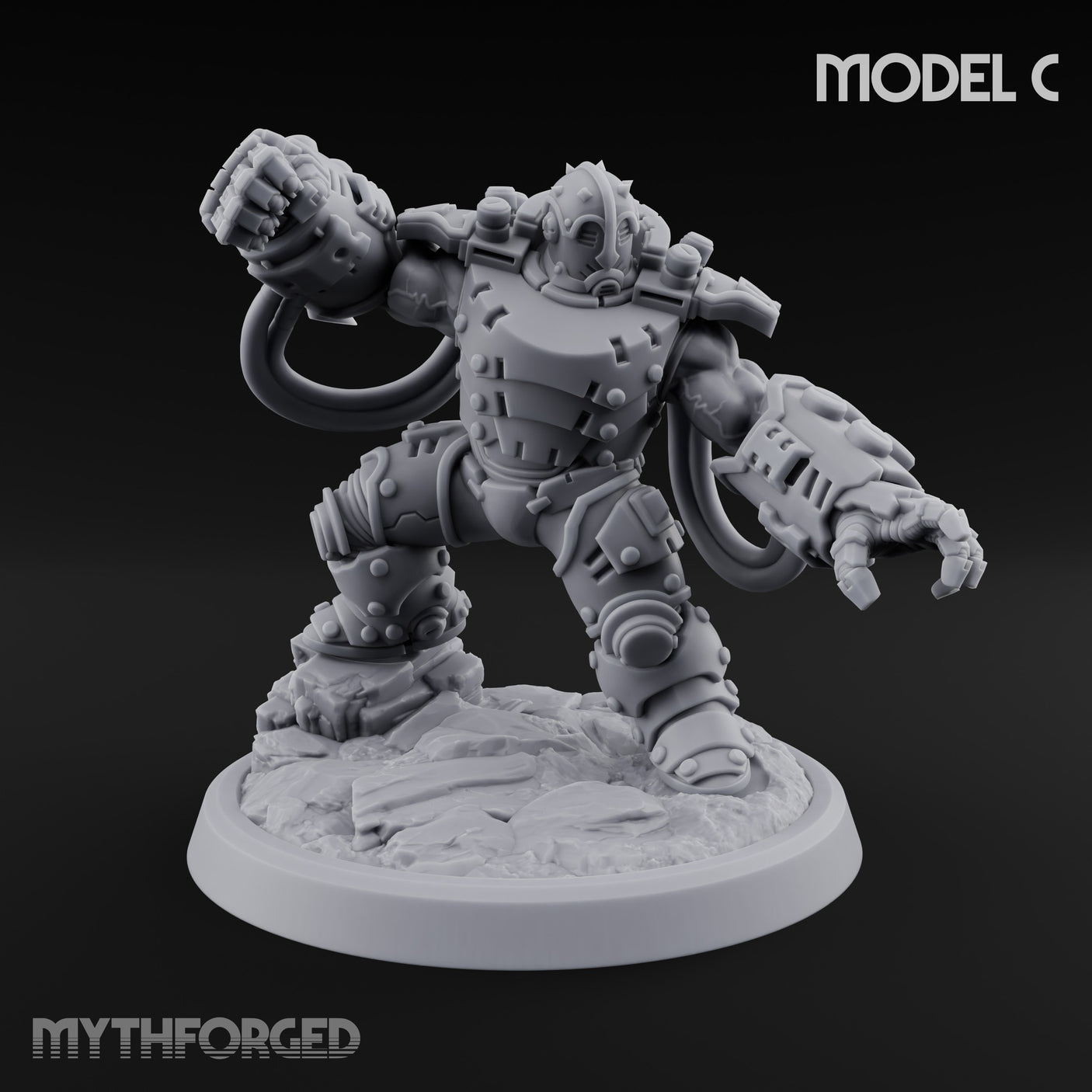Armour Clad Brawling Dwarf Breaker C Miniature for Dungeons and Dragons, Pathfinder or other TTRPGs