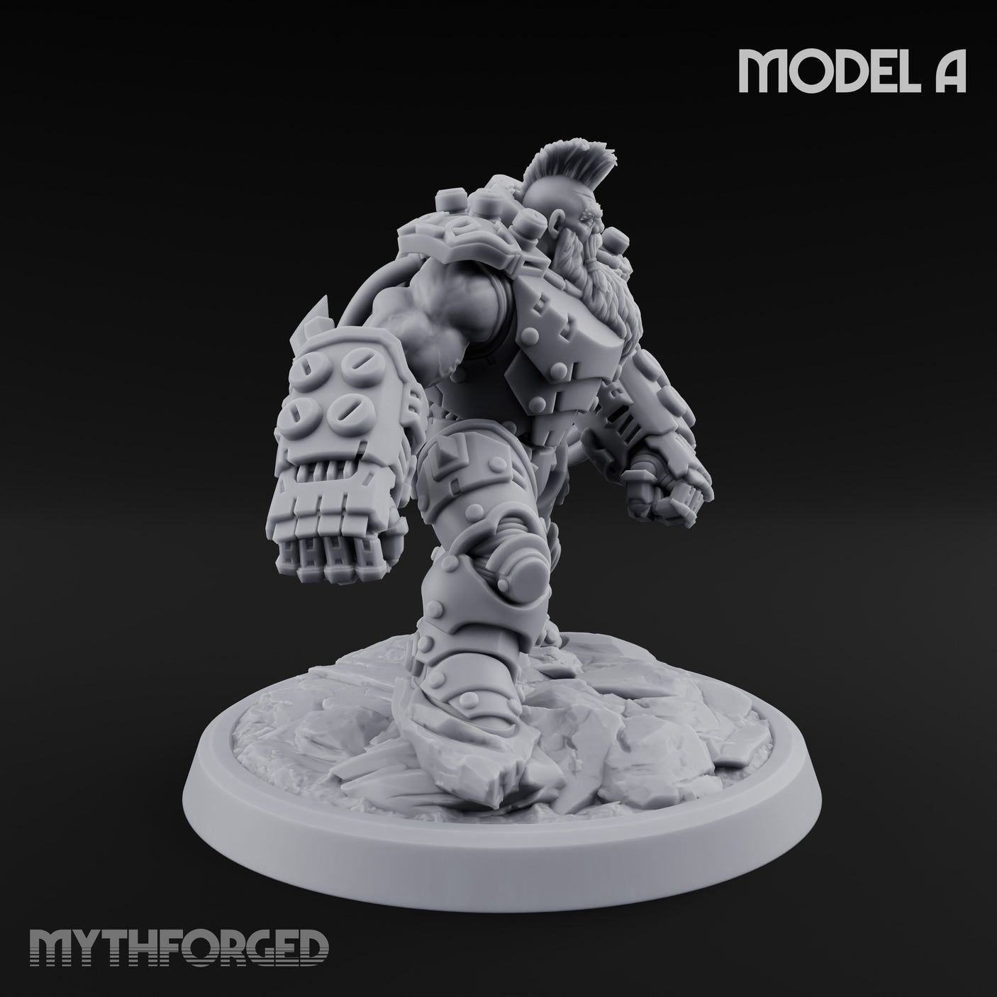 Armour Clad Brawling Dwarf Breakers Miniature for Dungeons and Dragons, Pathfinder or other TTRPGs