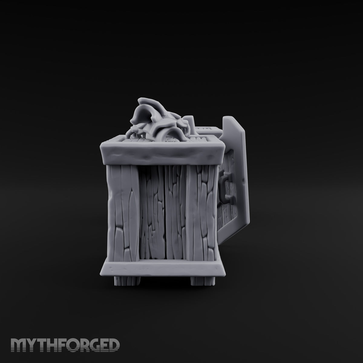 Shield Lid Left Ajar Wooden Storage Crates