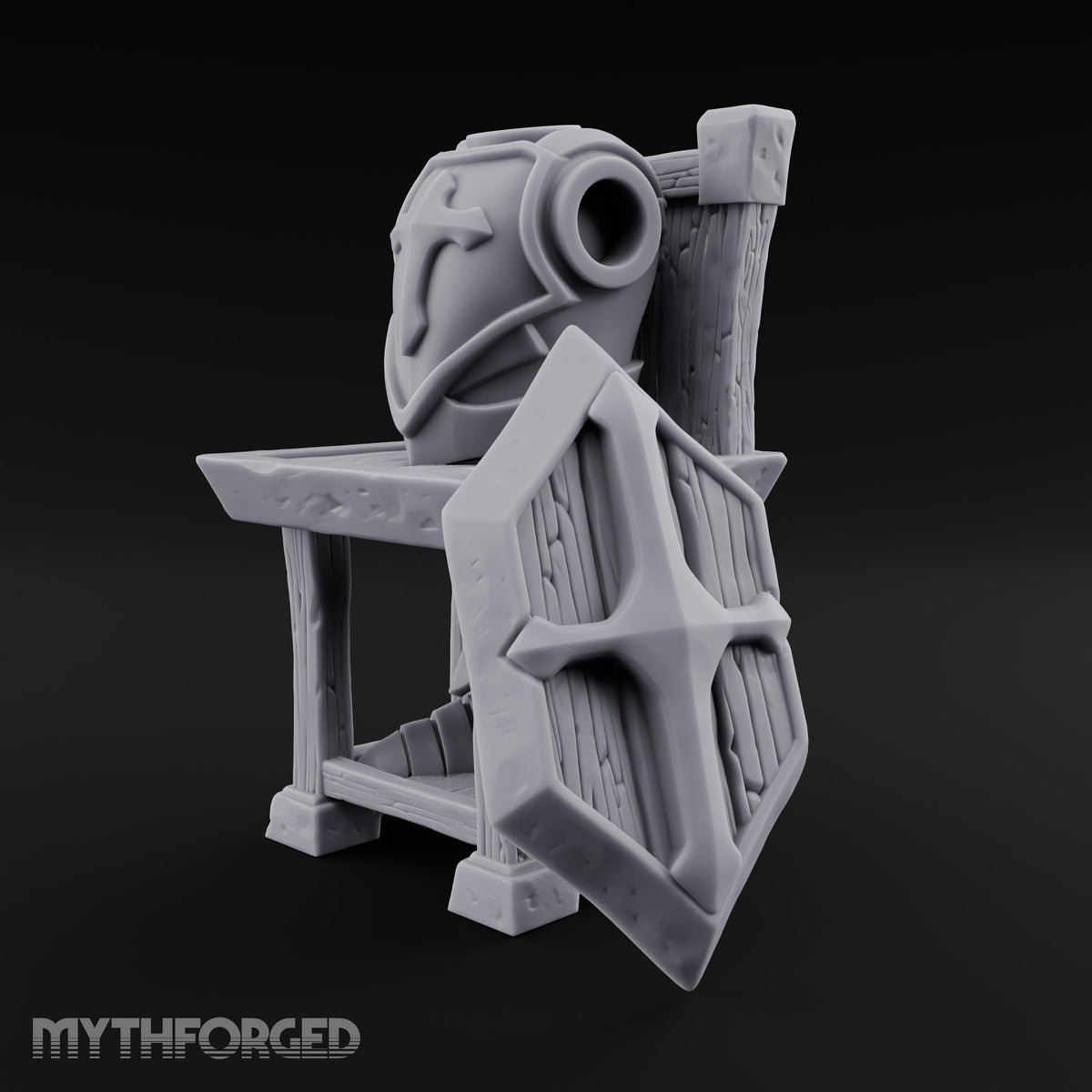 Legs Out, Chest Up Wooden Armour Display Stand