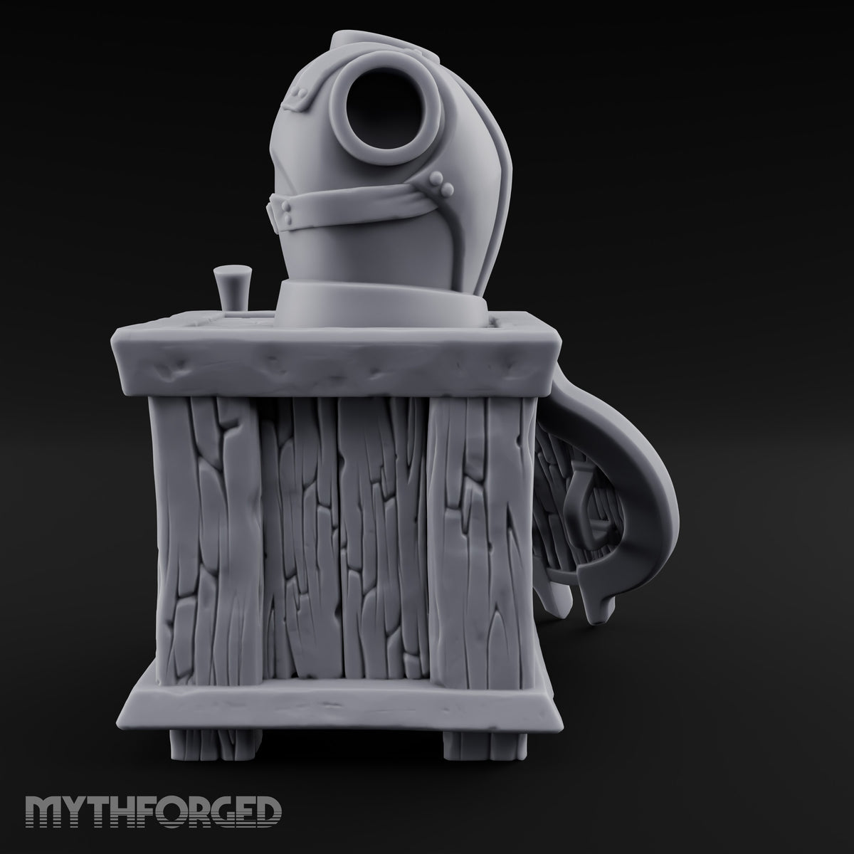 Breastplate Awaiting a Buyer Wooden Crate Armour Display