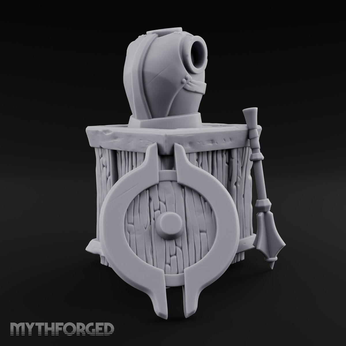 Breastplate Awaiting a Buyer Wooden Crate Armour Display