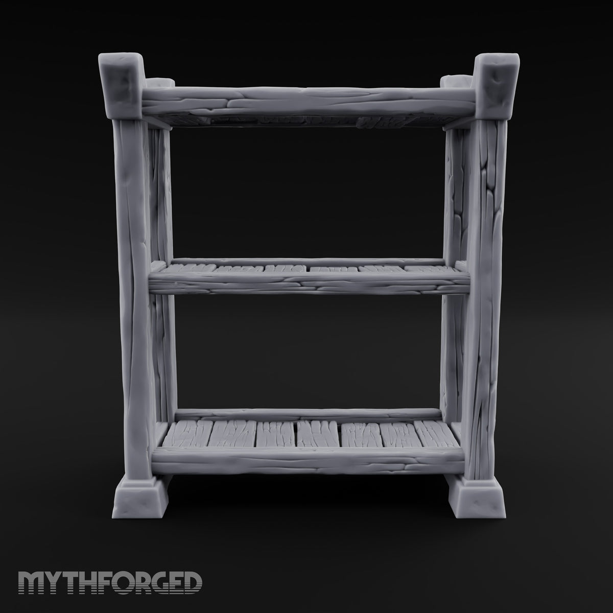 Helms Up, Boots Down Wooden Armour Display Shelf — Empty