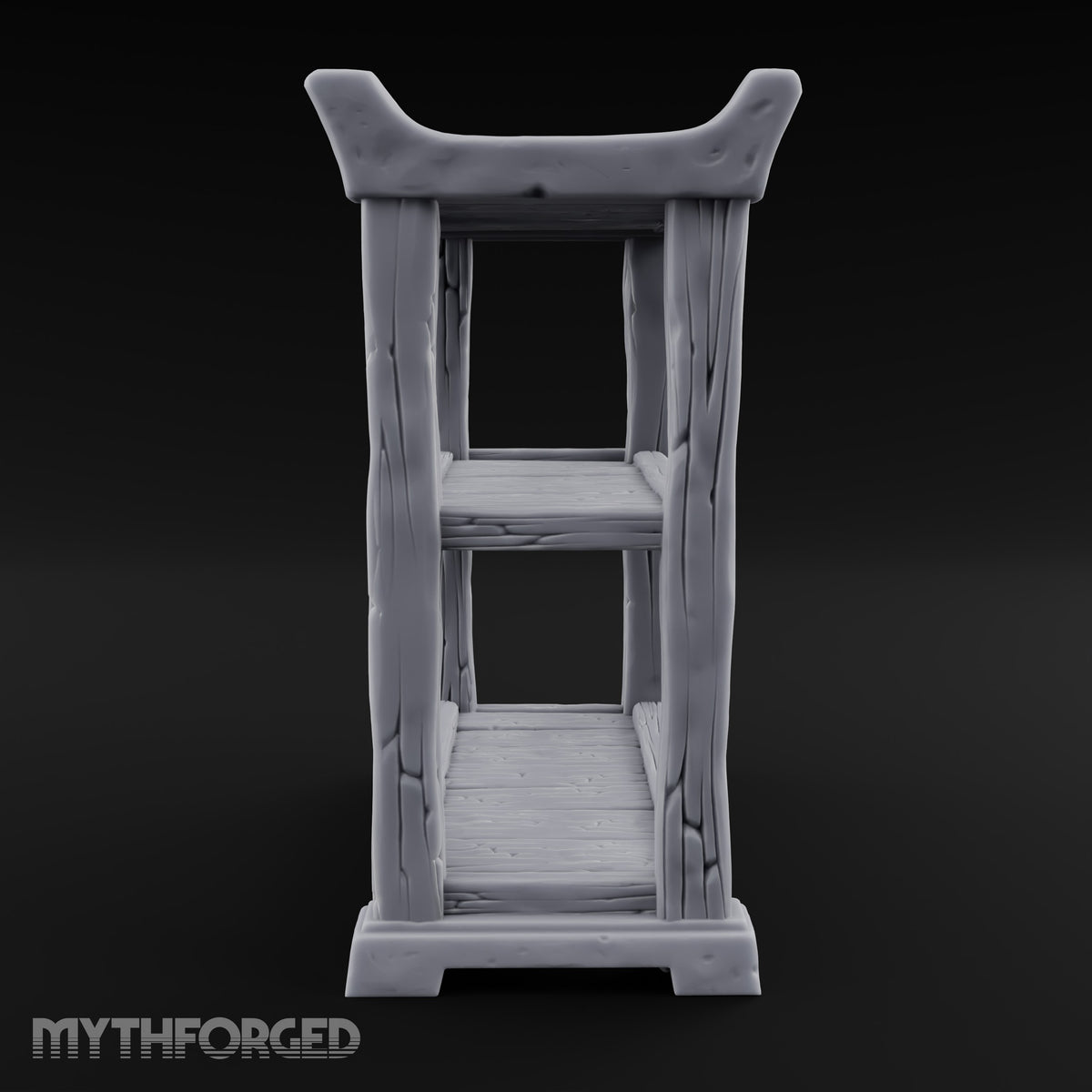 Helms Up, Boots Down Wooden Armour Display Shelf — Empty