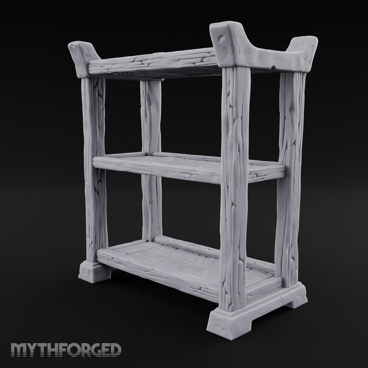 Helms Up, Boots Down Wooden Armour Display Shelf — Empty