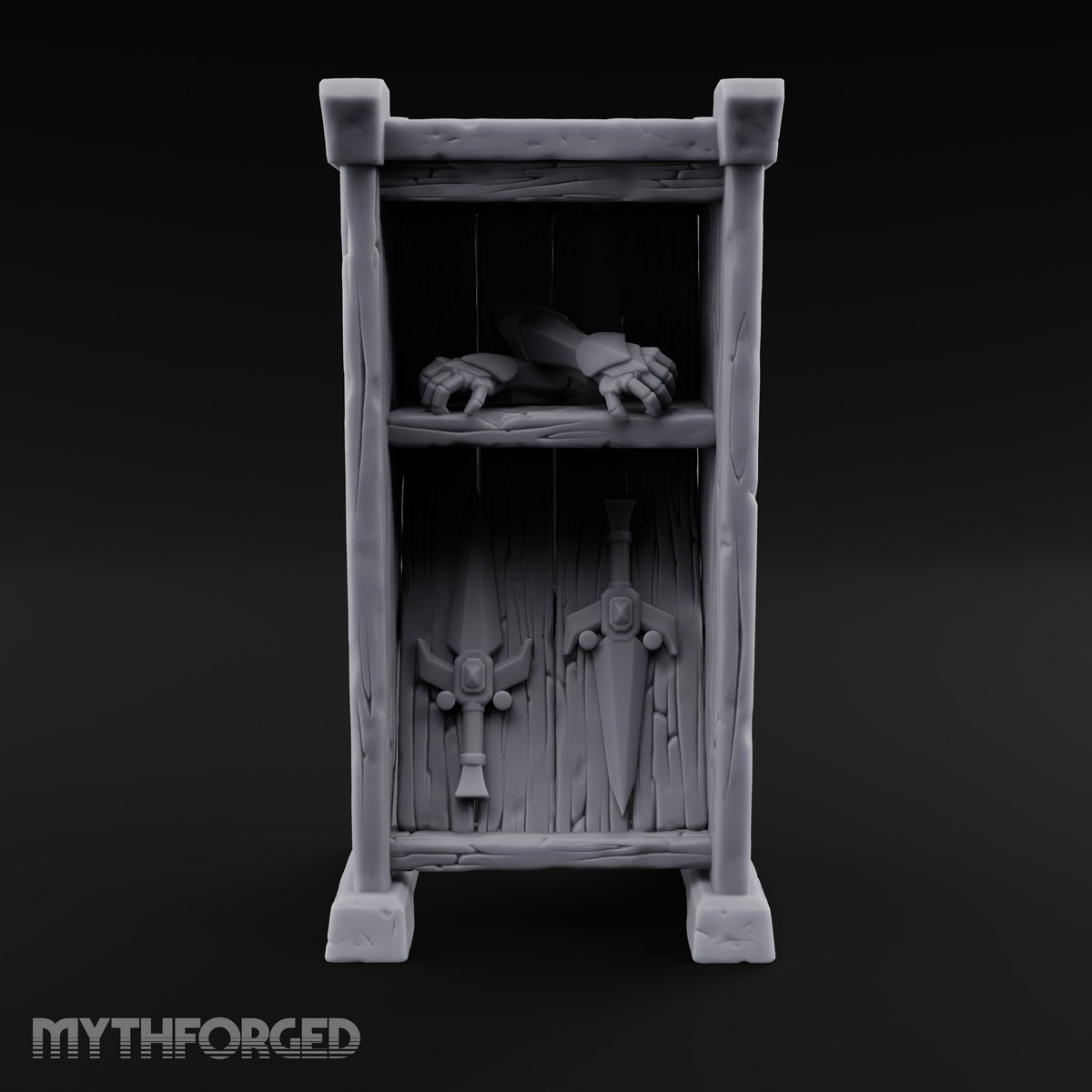 Gauntlets Left Out to Dry Wooden Armour Merchant Shelf
