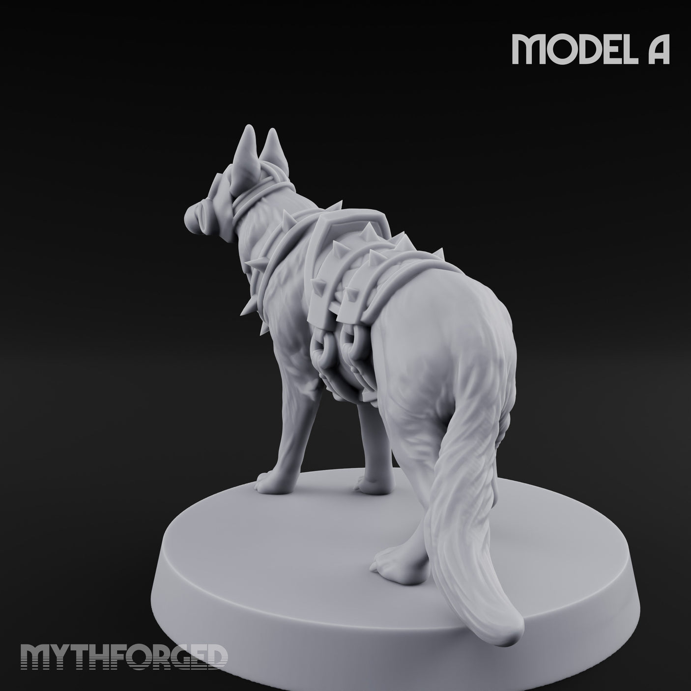 Armour Plated Snarling Trench Combat Dog A Miniature for Dungeons and Dragons, Pathfinder or other TTRPGs