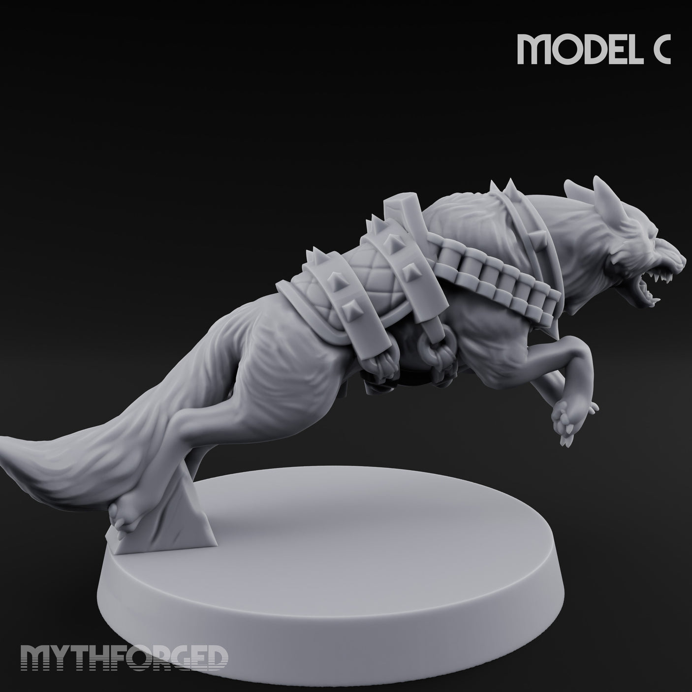 Armour Plated Snarling Trench Combat Dog C Miniature for Dungeons and Dragons, Pathfinder or other TTRPGs