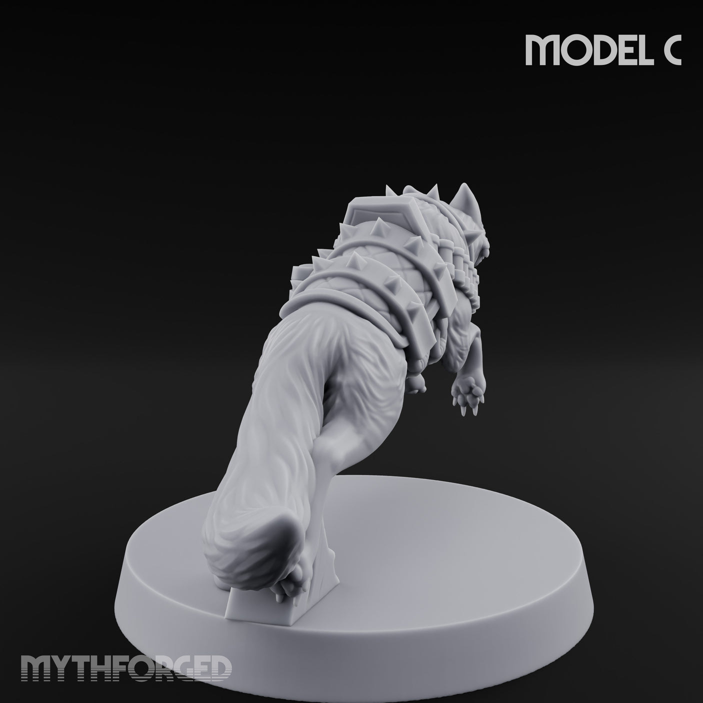 Armour Plated Snarling Trench Combat Dog C Miniature for Dungeons and Dragons, Pathfinder or other TTRPGs