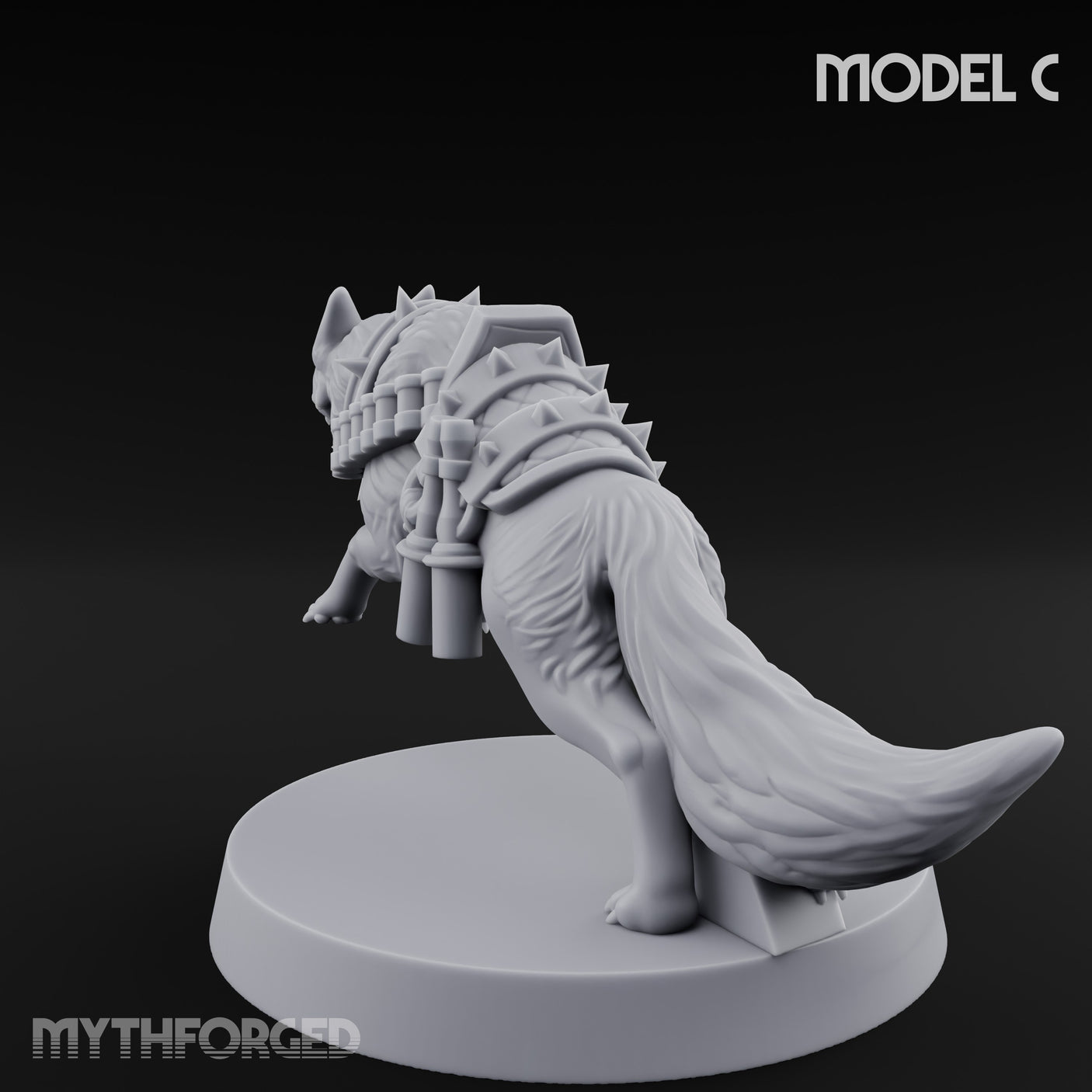 Armour Plated Snarling Trench Combat Dog C Miniature for Dungeons and Dragons, Pathfinder or other TTRPGs