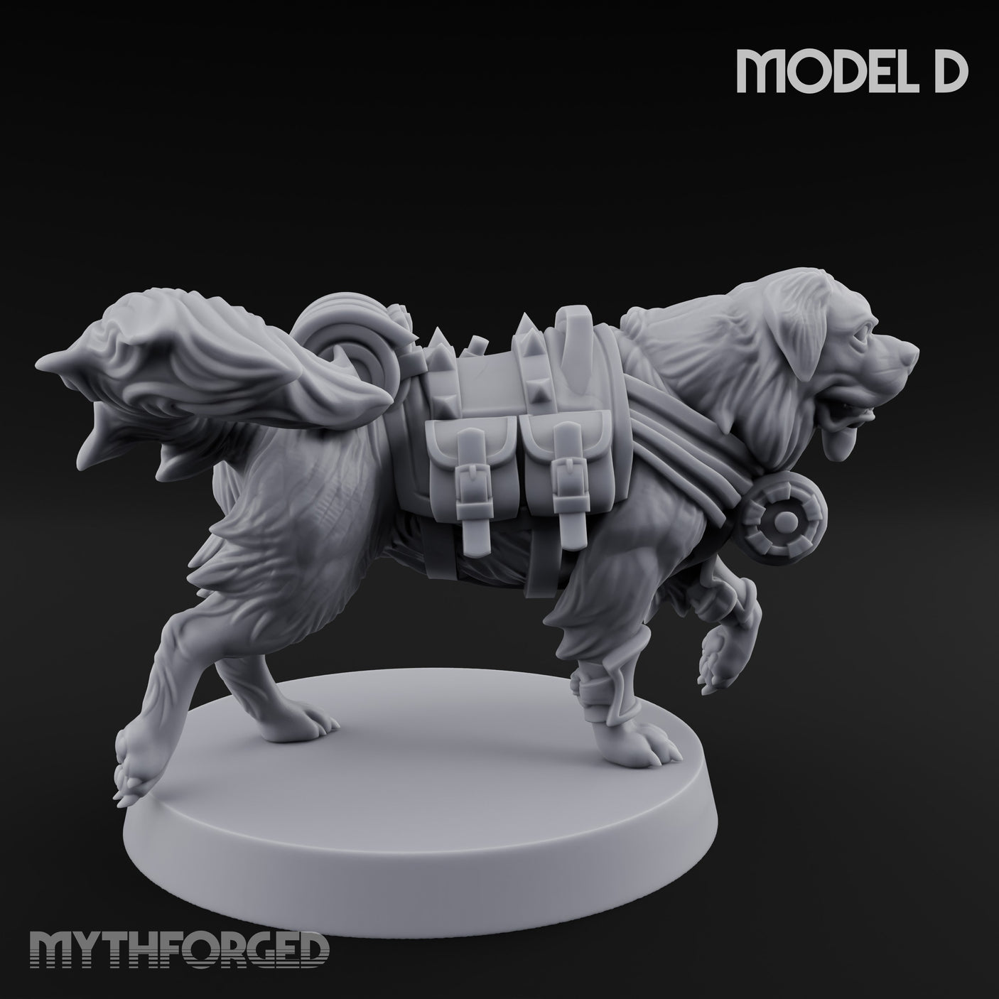 Armour Plated Snarling Trench Combat Dog D Miniature for Dungeons and Dragons, Pathfinder or other TTRPGs