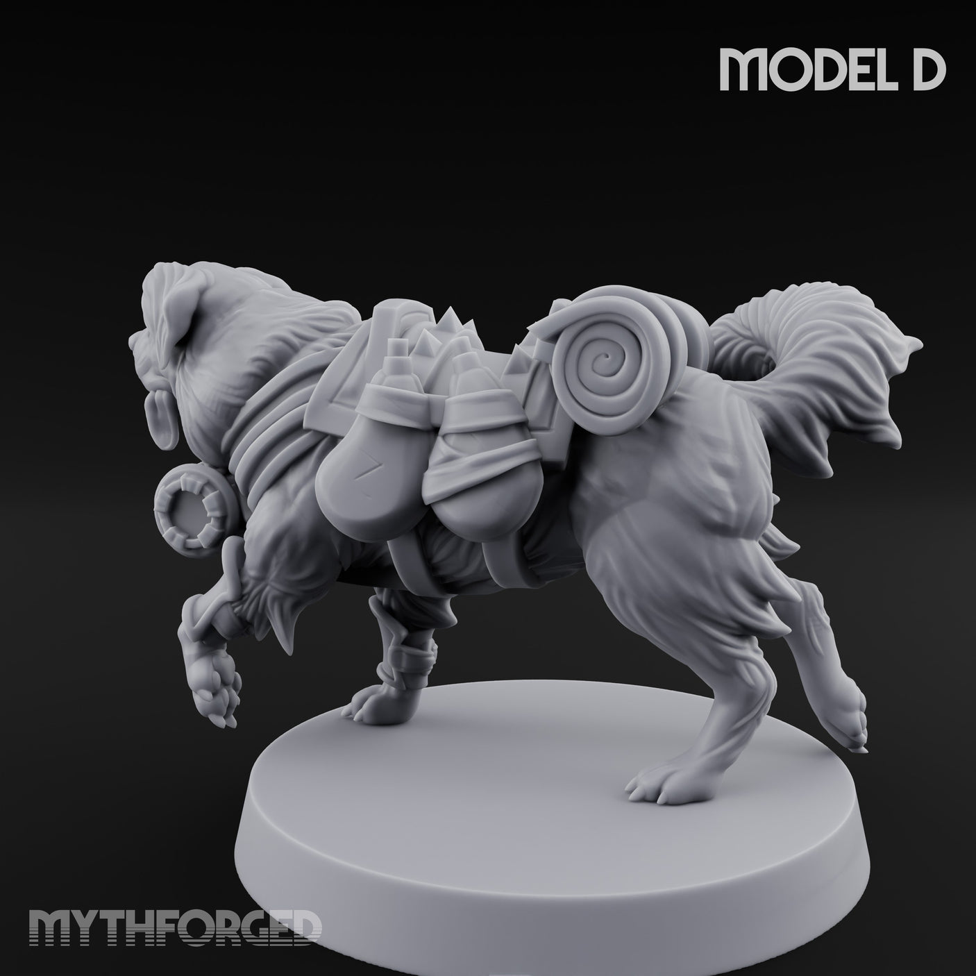 Armour Plated Snarling Trench Combat Dog D Miniature for Dungeons and Dragons, Pathfinder or other TTRPGs
