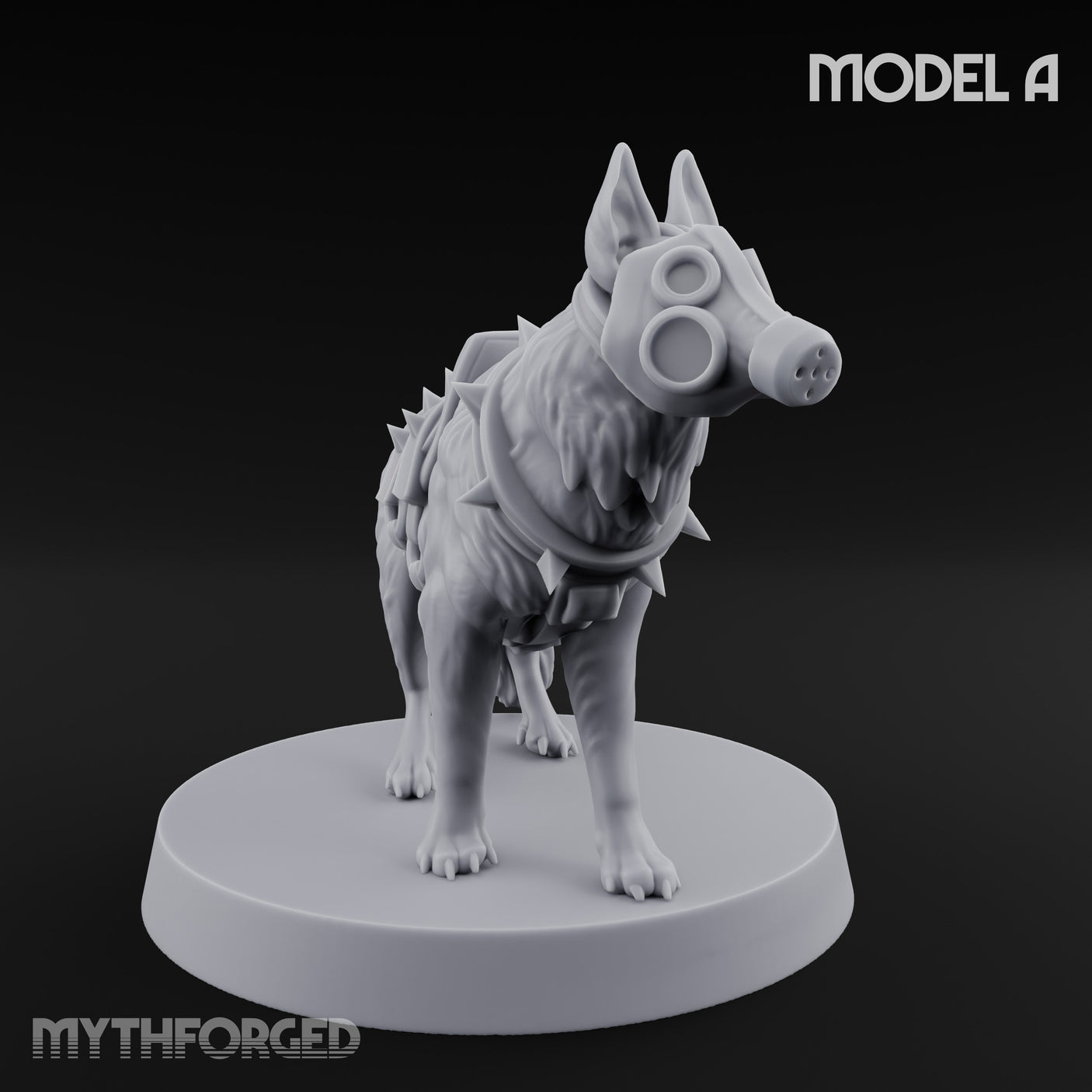 Armour Plated Snarling Trench Combat Dogs Miniature for Dungeons and Dragons, Pathfinder or other TTRPGs