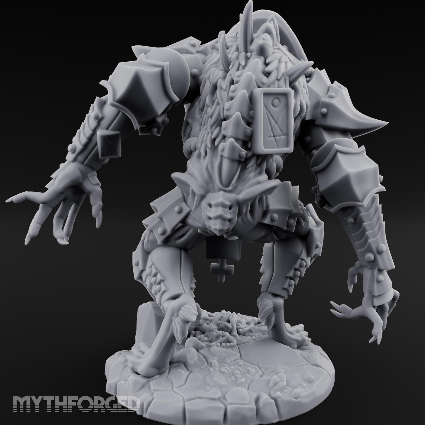 Armoured Claw Swiping Werewolf Brute Miniature for Dungeons and Dragons, Pathfinder or other TTRPGs