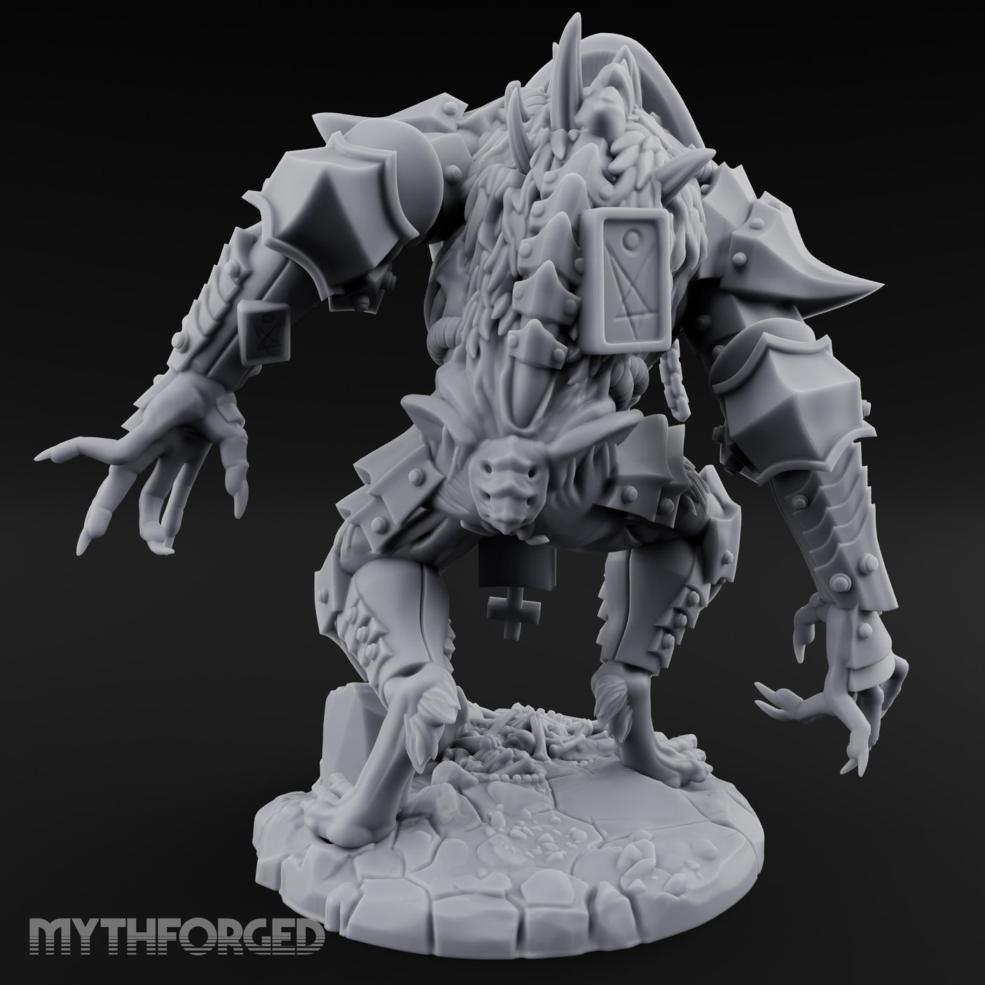 Armoured Claw Swiping Werewolf Brute Miniature for Dungeons and Dragons, Pathfinder or other TTRPGs