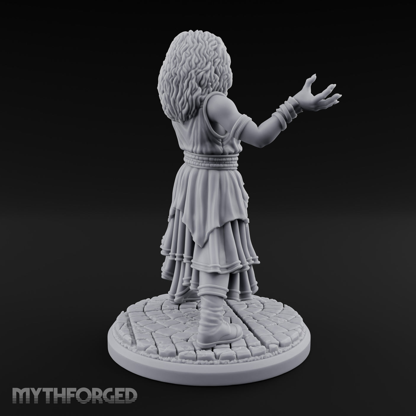 Arms Outstretched Human Witch Miniature for Dungeons and Dragons, Pathfinder or other TTRPGs