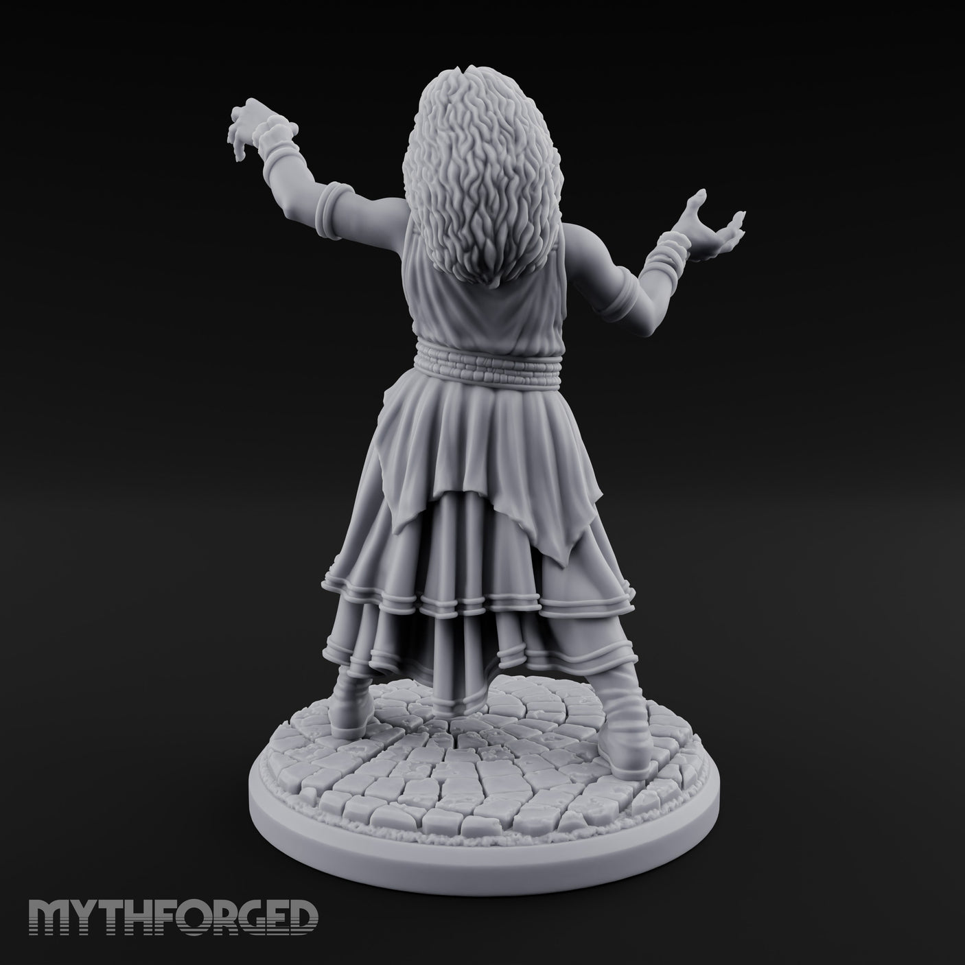 Arms Outstretched Human Witch Miniature for Dungeons and Dragons, Pathfinder or other TTRPGs