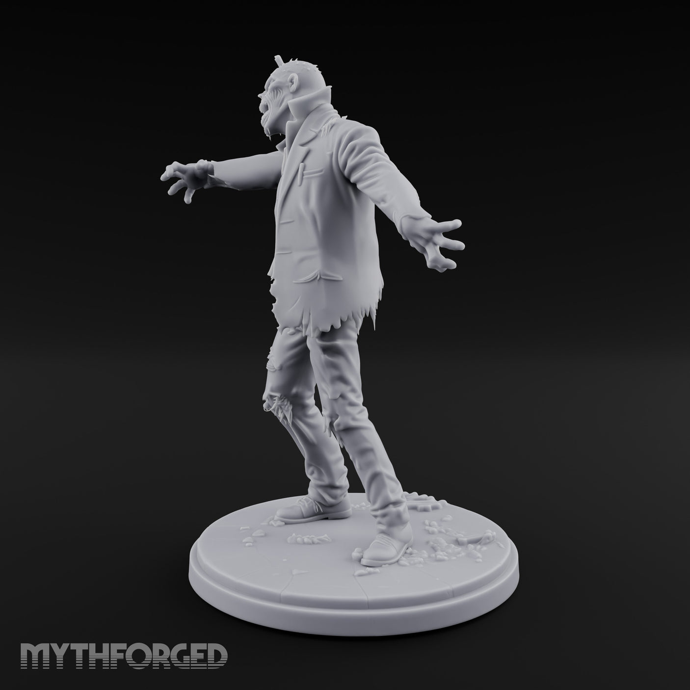 Arms Outstretched Lurching Zombie Civilian Miniature for Dungeons and Dragons, Pathfinder or other TTRPGs