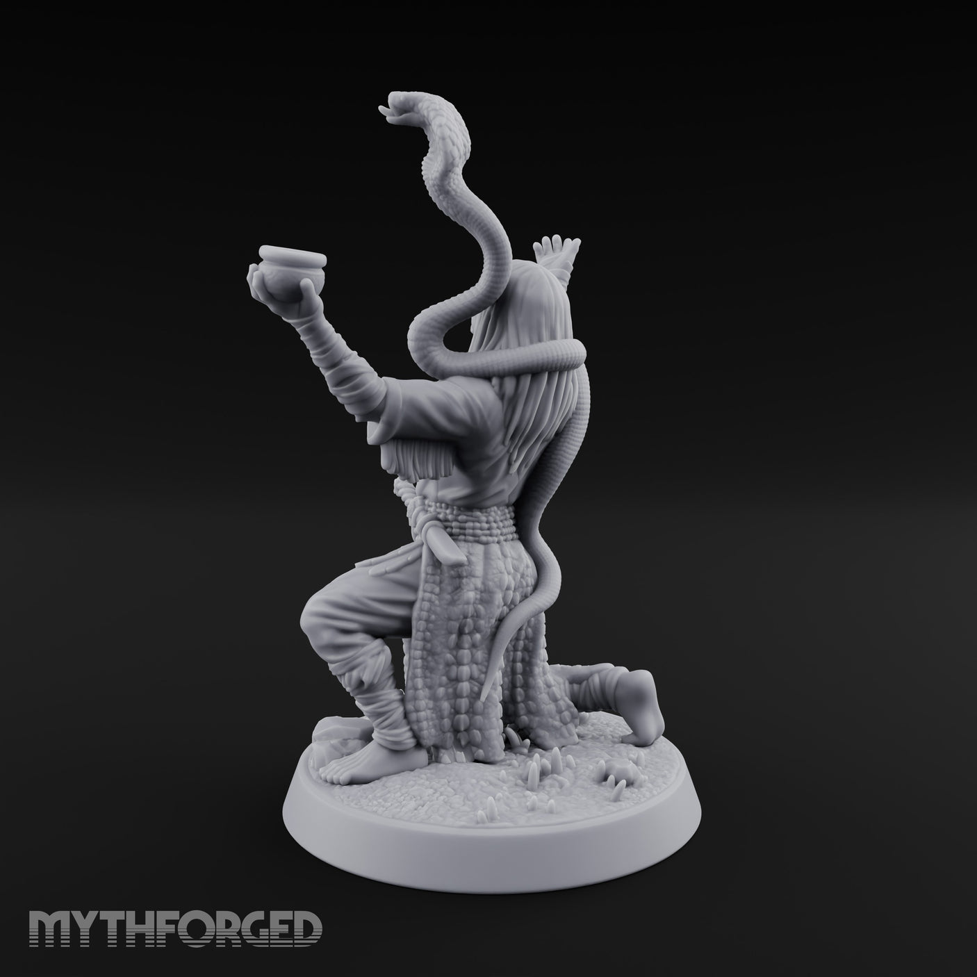 Arms Raised Offering Head Cultist Miniature for Dungeons and Dragons, Pathfinder or other TTRPGs