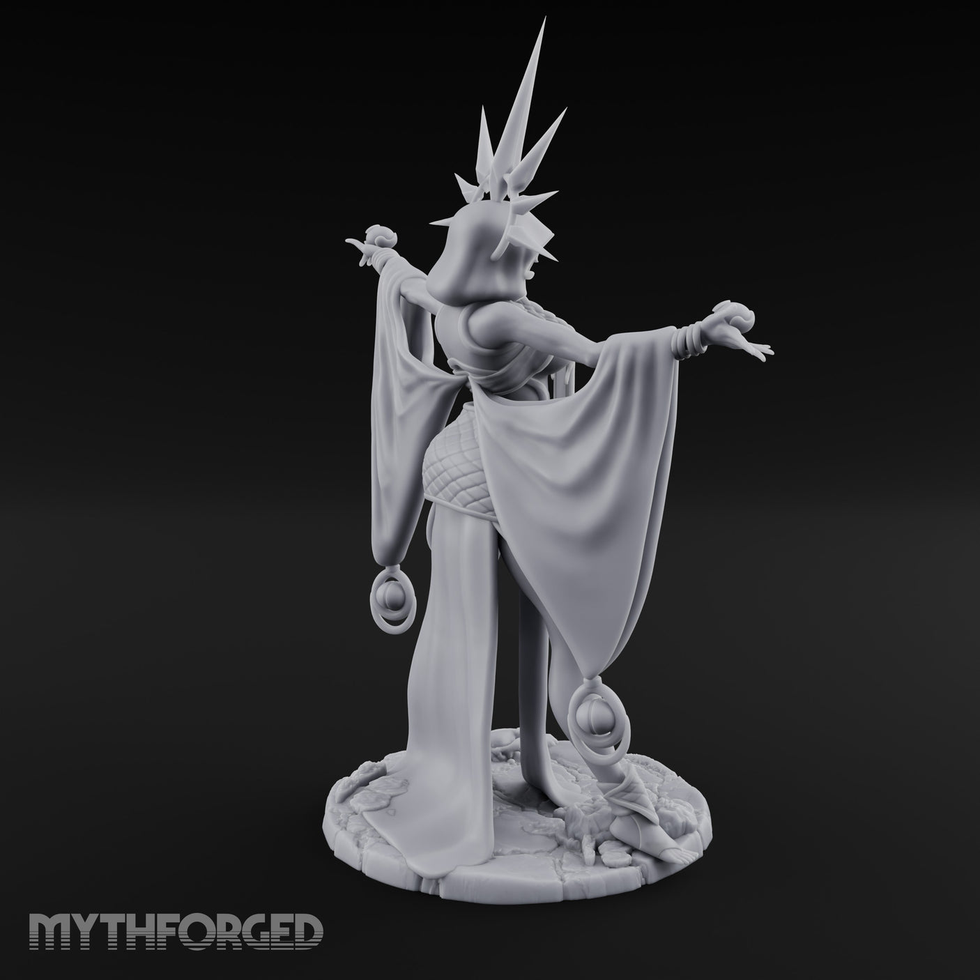 Arms Wide Sun Crown Human Sorceress Miniature for Dungeons and Dragons, Pathfinder or other TTRPGs