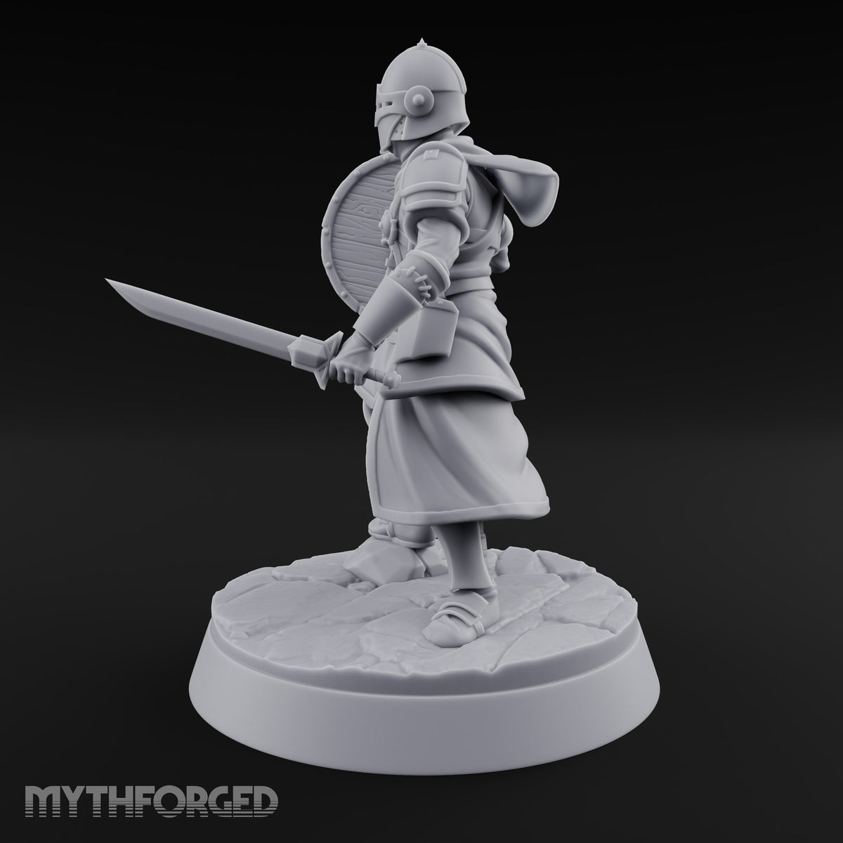 Mismatched Armoury, Matching Resolve Human Knight D — Sword & Round Shield